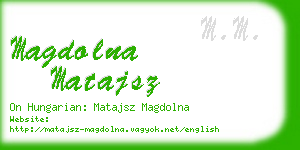 magdolna matajsz business card